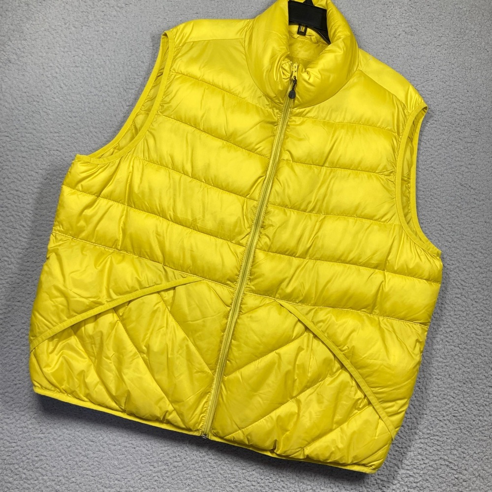 Arizona Jean Co Puffer Vest Mens XXL Yellow Quilted Full Zip Sleeveless Jacket